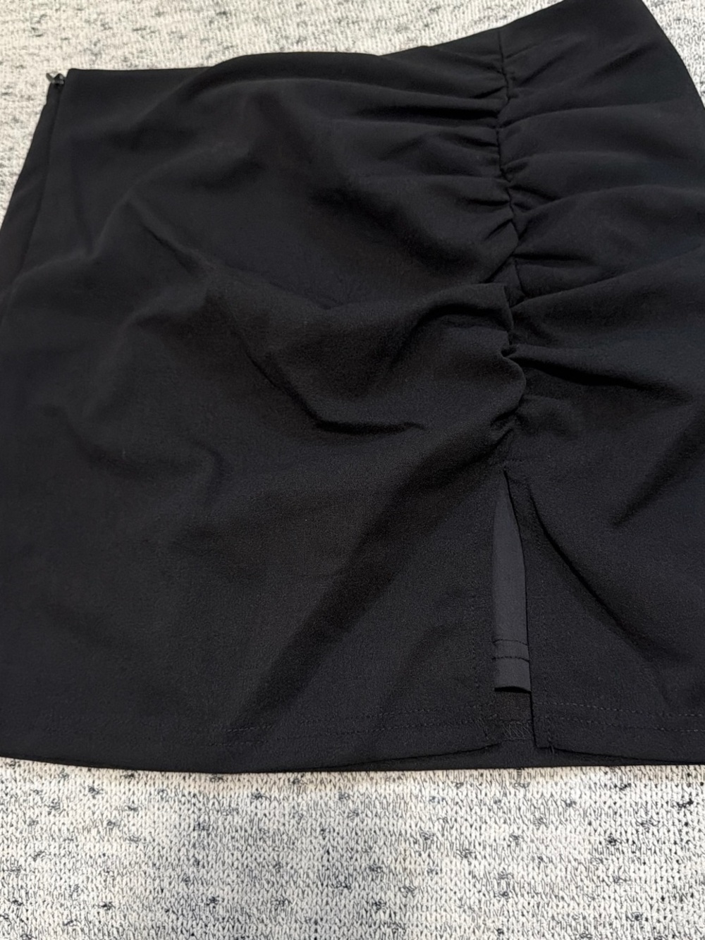 SHEIN Black Ruched Mini Skirt